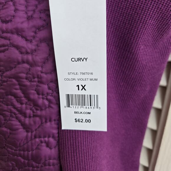 New Zelos Puffer Vest Women's 1X Zip Up Lightweight Pockets Violet Plum - Picture 7 of 14